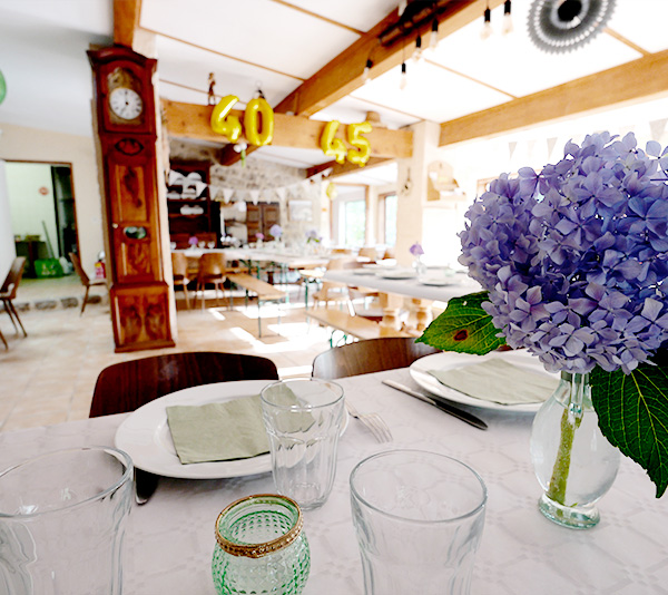 La salle de réception du Moulin du Charrier